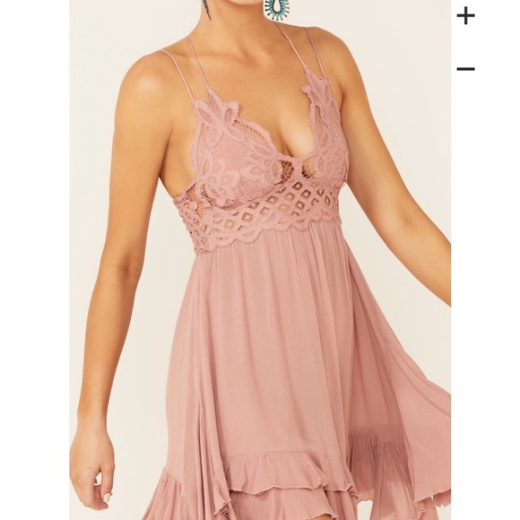 Free People One Adella Slip Pink Rose NWT - Picture 3 of 9